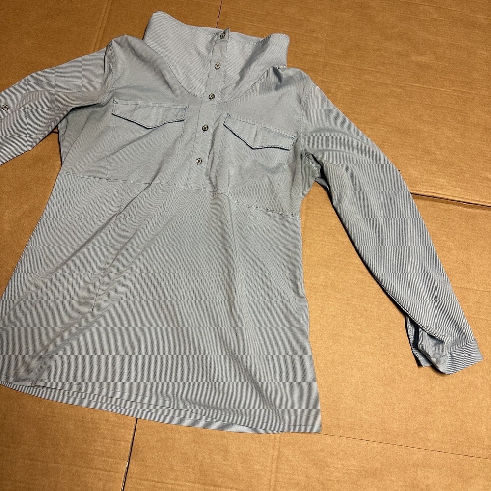 Mountain Hardwear Women's Citypass Long Sleeve Popover Blue Striped Shirt Large‎ - Picture 9 of 16